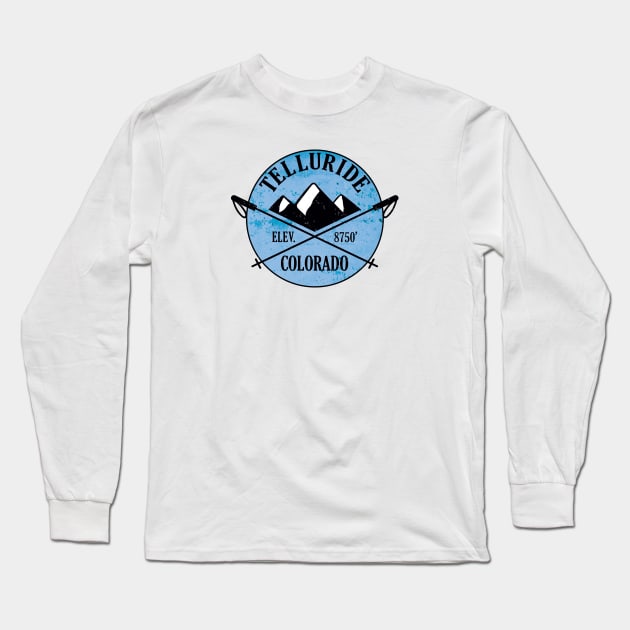 Telluride Colorado Skiing Ski Snowboarding Long Sleeve T-Shirt by heybert00